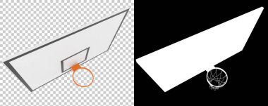 Basketbol potası arka planda izole edilmiş. 3B görüntüleme - illüstrasyon