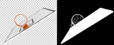 Basketbol potası arka planda izole edilmiş. 3B görüntüleme - illüstrasyon