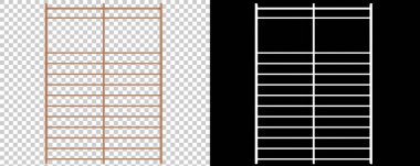 Arka planda izole edilmiş jimnastik duvarı parmaklıkları. 3d görüntüleme - illüstrasyon