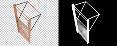 Arka planda izole edilmiş jimnastik duvarı parmaklıkları. 3d görüntüleme - illüstrasyon