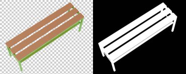 Soyunma odası bankı arka planda izole edilmiş. 3d görüntüleme - illüstrasyon