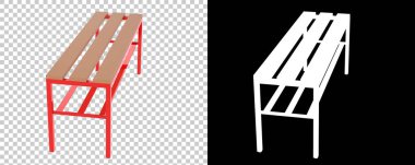 Soyunma odası bankı arka planda izole edilmiş. 3d görüntüleme - illüstrasyon