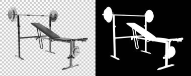 Arka planda jimnastik masası var. 3d görüntüleme - illüstrasyon