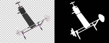 Arka planda jimnastik masası var. 3d görüntüleme - illüstrasyon