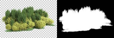 Doğa, arka planda bir maskeyle izole edilmiştir. 3d görüntüleme - illüstrasyon
