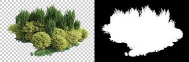 Doğa, arka planda bir maskeyle izole edilmiştir. 3d görüntüleme - illüstrasyon