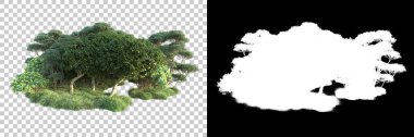 Doğa, arka planda bir maskeyle izole edilmiştir. 3d görüntüleme - illüstrasyon