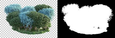 Doğa, arka planda bir maskeyle izole edilmiştir. 3d görüntüleme - illüstrasyon