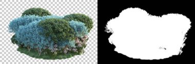 Doğa, arka planda bir maskeyle izole edilmiştir. 3d görüntüleme - illüstrasyon