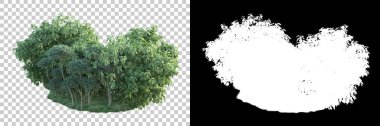 Doğa, arka planda bir maskeyle izole edilmiştir. 3d görüntüleme - illüstrasyon