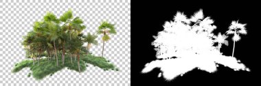 Kolaj için izole edilmiş 3d ağaç oluşturucu, alfa kanalı