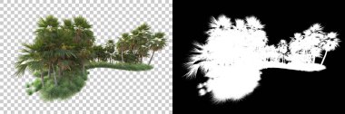 Kolaj için izole edilmiş 3d ağaç oluşturucu, alfa kanalı