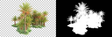Kolaj için izole edilmiş 3d ağaç oluşturucu, alfa kanalı
