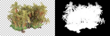 Kolaj için izole edilmiş 3d ağaç oluşturucu, alfa kanalı