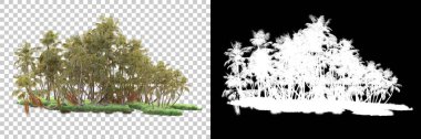 Kolaj için izole edilmiş 3d ağaç oluşturucu, alfa kanalı