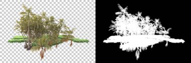 Kolaj için izole edilmiş 3d ağaç oluşturucu, alfa kanalı