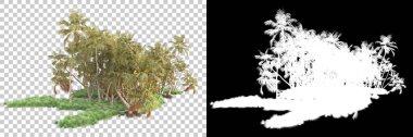 Kolaj için izole edilmiş 3d ağaç oluşturucu, alfa kanalı