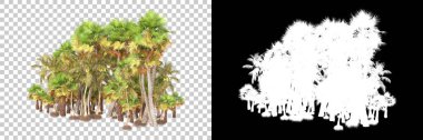 Kolaj için izole edilmiş 3d ağaç oluşturucu, alfa kanalı