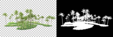 Kolaj için izole edilmiş 3d ağaç oluşturucu, alfa kanalı