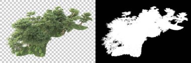 Yeşil orman, şeffaf arka planda maskeyle izole edilmiş. 3d görüntüleme - illüstrasyon