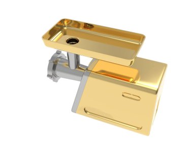 Kıyma makinesi beyaz arka planda izole edilmiş. 3d görüntüleme - illüstrasyon