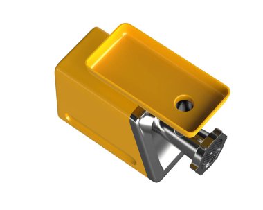 Kıyma makinesi beyaz arka planda izole edilmiş. 3d görüntüleme - illüstrasyon