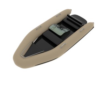 Arka planda izole edilmiş bir balıkçı teknesi. 3d görüntüleme - illüstrasyon