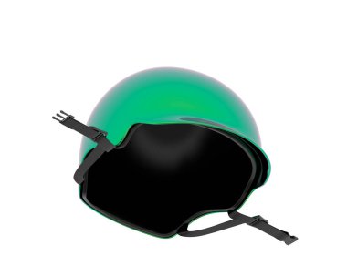 Beyaz arka planda izole edilmiş bisiklet kaskı. 3d görüntüleme - illüstrasyon