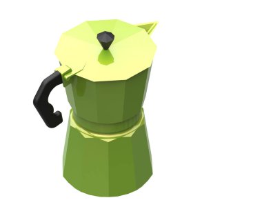 Çaydanlık beyaz arka planda izole edilmiş. 3d görüntüleme - illüstrasyon