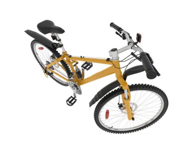 Dağ bisikleti beyaz arka planda izole edilmiş. 3d görüntüleme - illüstrasyon