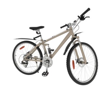 Dağ bisikleti beyaz arka planda izole edilmiş. 3d görüntüleme - illüstrasyon