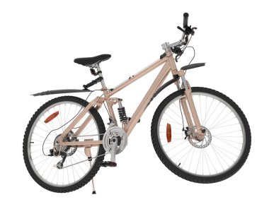 Dağ bisikleti beyaz arka planda izole edilmiş. 3d görüntüleme - illüstrasyon