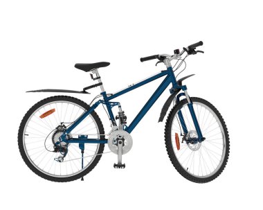 Dağ bisikleti beyaz arka planda izole edilmiş. 3d görüntüleme - illüstrasyon