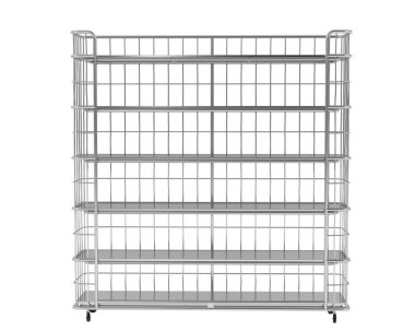 Raflar beyaz arkaplanda izole edilmiş. 3d görüntüleme - illüstrasyon