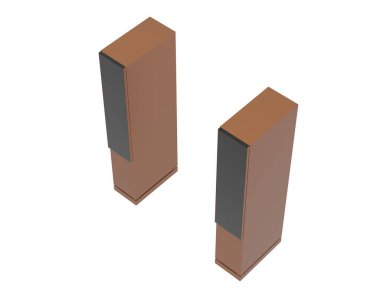 Hoparlörler beyaz arkaplanda izole edildi. 3d görüntüleme - illüstrasyon