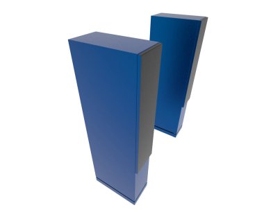 Hoparlörler beyaz arkaplanda izole edildi. 3d görüntüleme - illüstrasyon