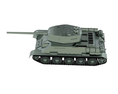 Tank isolated on white background. 3d rendering 