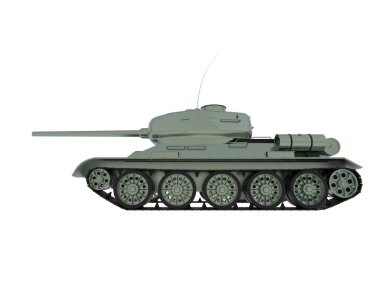 Tank isolated on white background. 3d rendering 