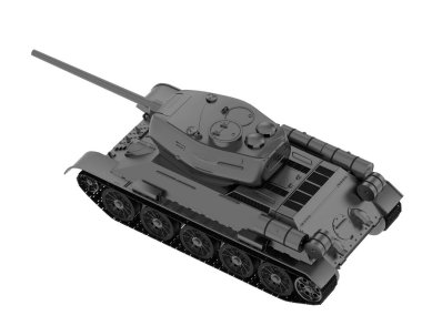 Tank isolated on white background. 3d rendering 