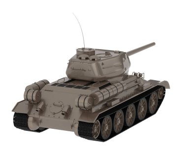 Tank isolated on white background. 3d rendering 