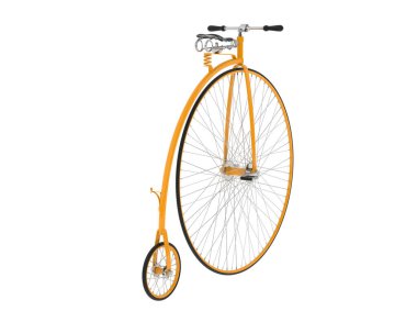 Retro bike isolated on white background. 3d rendering