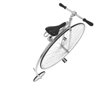 Retro bike isolated on white background. 3d rendering