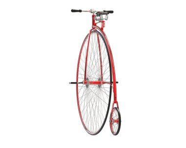 Retro bike isolated on white background. 3d rendering