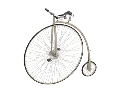 Retro bike isolated on white background. 3d rendering