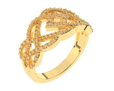 Jewelry ring isolated on white background. 3d rendering 