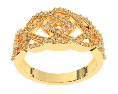 Jewelry ring isolated on white background. 3d rendering 