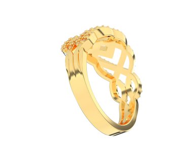 Jewelry ring isolated on white background. 3d rendering 