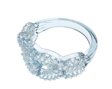 Jewelry ring isolated on white background. 3d rendering 