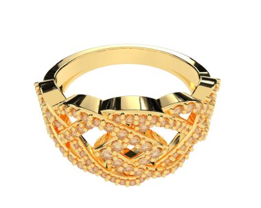 Jewelry ring isolated on white background. 3d rendering 