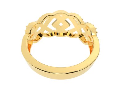 Jewelry ring isolated on white background. 3d rendering 